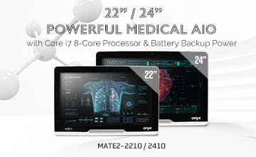 Puissant AIO médical de 22/24 pouces avec processeur Core i7 à 8 cœurs et alimentation de secours par batterie    