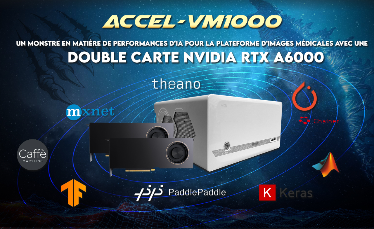 ACCEL-VM1000 Un monstre en matière de performances d’IA pour la plateforme d’images médicales avec une double carte Nvidia RTX A6000 